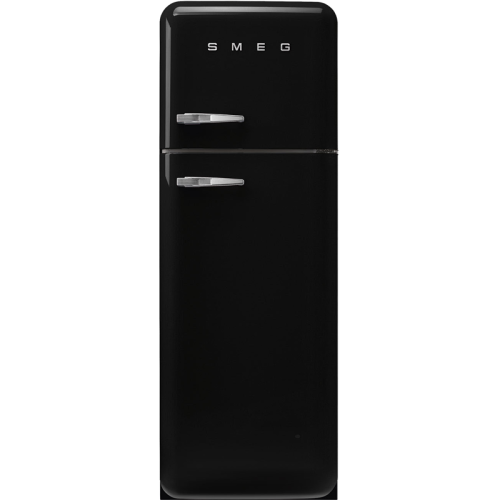 Холодильник SMEG/ Отдельностоящий двухдверный холодильник,стиль 50-х годов, 60 см, черный, петли справа