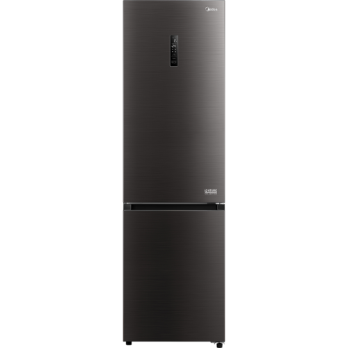 Холодильник MIDEA/ MDK/Холодильник MIDEA, отдельностоящий, полезный объем 386 л (263/123), Full No Frost, металлическая панель Metall Cooling, сенсорное управление, дисплей, 3D LED освещение, энергоэффективность А++, цвет черный