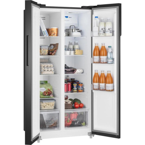 Холодильник Weissgauff WSBS 500 Inverter NoFrost 2-хкамерн. черный стекло инвертер