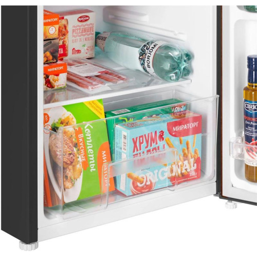 Холодильник Maunfeld MFF83WD 1-нокамерн. дерево/черный мат.