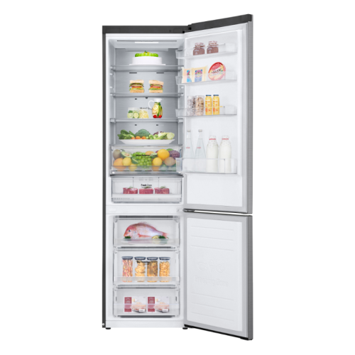 Холодильник LG/ Холодильник LG, отдельностоящий, ВхШхГ 2030х595х682 мм, объем 384 (277+107) л, внешний LED дисплей, Total No Frost, LED освещение, зона свежести, технология DoorCooling, Multi Air Flow, инверторный компрессор, энергоэффективность А+, цвет 