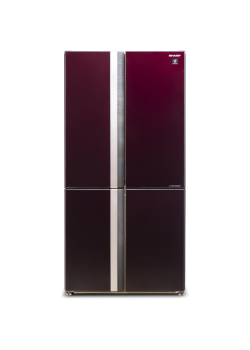 Холодильник Sharp/ 183x89.2x77.1 см, объем камер 394+211, No Frost, морозильная камера снизу,темно-бордовый