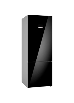 Холодильник BOSCH KGN56LB31U Full NoFrost, Serie   6, Габариты 193x70x80, Общий пол. объем: 559 л. (х:417, м:142), Черное стекло,Цифровой LCD дисплей,, Multi Airflow, AirFresh Filter, Боковое LED освещение и точечное для зон свежести, Полки EasyAccess, От