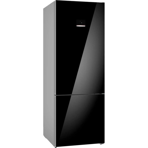 Холодильник BOSCH KGN56LB31U Full NoFrost, Serie   6, Габариты 193x70x80, Общий пол. объем: 559 л. (х:417, м:142), Черное стекло,Цифровой LCD дисплей,, Multi Airflow, AirFresh Filter, Боковое LED освещение и точечное для зон свежести, Полки EasyAccess, От