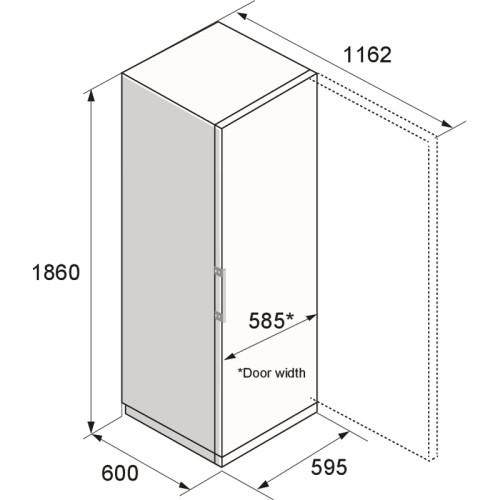 Холодильник ASKO/ Арт. 746015 ; Холодильник ASKO, отдельностоящий, однодверный, высота 185 см, Total NoFrost, объем 382 л, металлическая задняя стенка, дверная ручка Easy Open, TFT дисплей, Wi-Fi, ночной режим, автоматический контроль влажности, телескопи