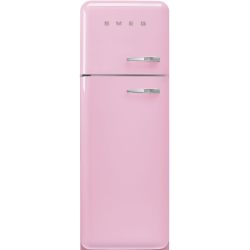 Холодильник SMEG/ Отдельностоящий двухдверный холодильник, стиль 50-х годов, 60 см, розовый, петли слева