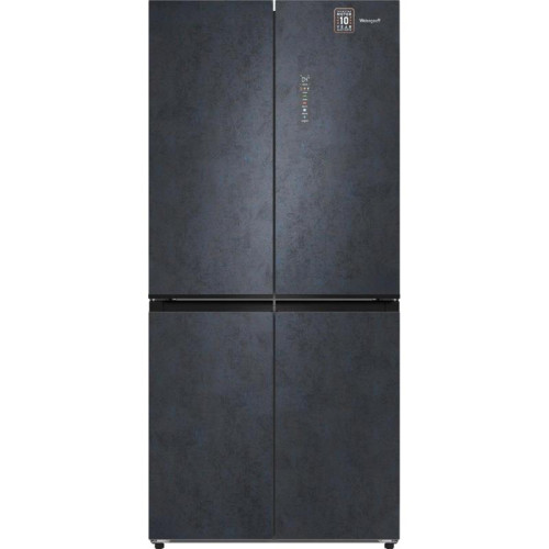 Холодильник Weissgauff WCD 450 Rock Glass NoFrost Inverter 3-хкамерн. графит темный
