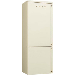 Холодильник SMEG/ Отдельностоящий холодильник, 70 см, петли слева, кремовый, фурнитура латунная
