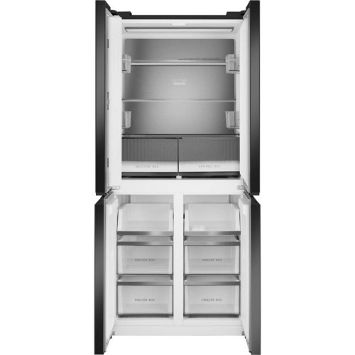 Холодильник Weissgauff WCD 450 Rock Glass NoFrost Inverter 3-хкамерн. графит темный