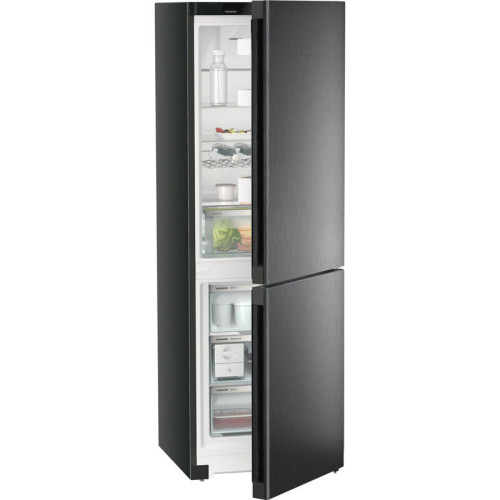 Холодильники LIEBHERR/ Plus, EasyFresh 1 контейнер, МК NoFrost, 3 контейнера МК, в. 185,5 см, ш. 60 см, класс ЭЭ A++, внутренние ручки, Black Steel