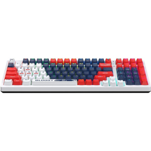 Клавиатура A4Tech Bloody S98 Sports Navy BLMS Plus механическая синий/белый USB for gamer LED (S98 SPORTS NAVY BLMS RED PLUS)