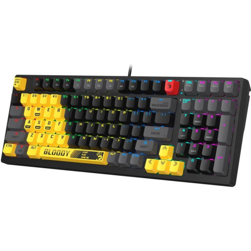 Клавиатура A4Tech Bloody S98 Sports Lime BLMS Plus механическая желтый/серый USB for gamer LED (S98 SPORTS LIME BLMS RED PLUS)