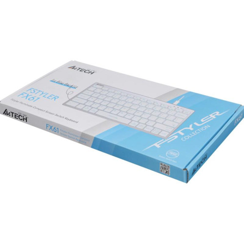 Клавиатура A4Tech Fstyler FX61 белый USB slim LED (FX61 WHITE)