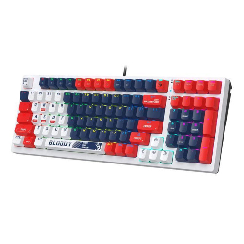 Клавиатура A4Tech Bloody S98 механическая синий/белый USB for gamer LED (SPORTS NAVY)