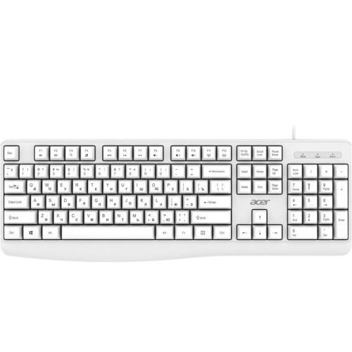 Клавиатура Acer OKW301 белый USB Multimedia для ноутбука (ZL.KBDCC.01B)