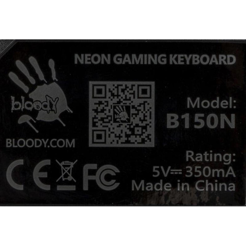 Клавиатура A4Tech Bloody B150N черный USB for gamer LED