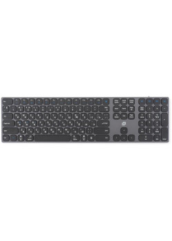 Клавиатура Oklick K867W серый/черный USB беспроводная BT/Radio slim Multimedia (2002130)