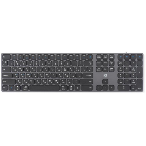 Клавиатура Oklick K867W серый/черный USB беспроводная BT/Radio slim Multimedia (2002130)