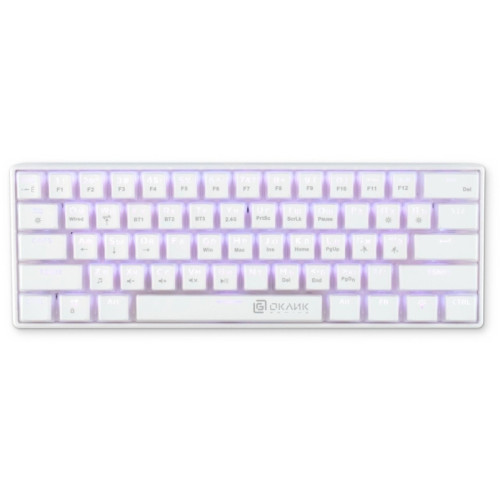 Клавиатура Oklick K763W механическая белый USB беспроводная BT/Radio Multimedia for gamer LED (1920562)