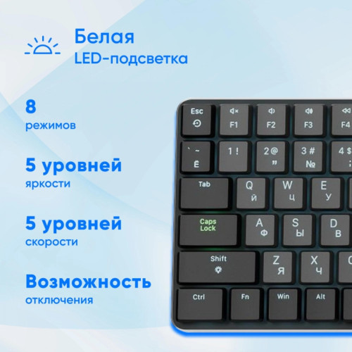 Клавиатура Oklick K953X механическая черный/серый USB Multimedia LED (1901086) Клавиатура Oklick K953X механическая черный/серый USB Multimedia LED (1901086)