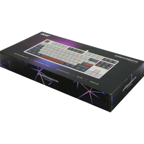 Клавиатура Acer OKW305 механическая белый USB Multimedia for gamer LED (ZL.KBDCC.01W)