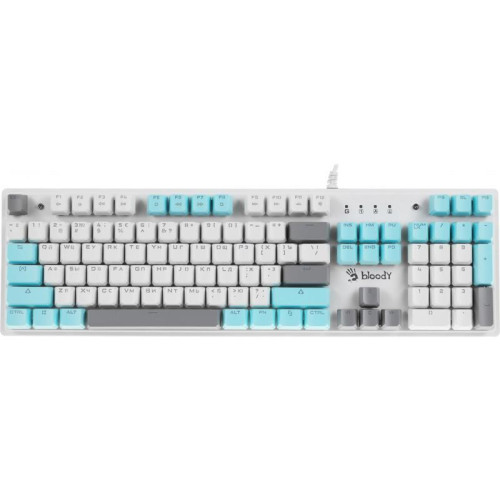 Клавиатура A4Tech Bloody S515R механическая белый USB for gamer LED (подставка для запястий) (S515R ICY WHITE)