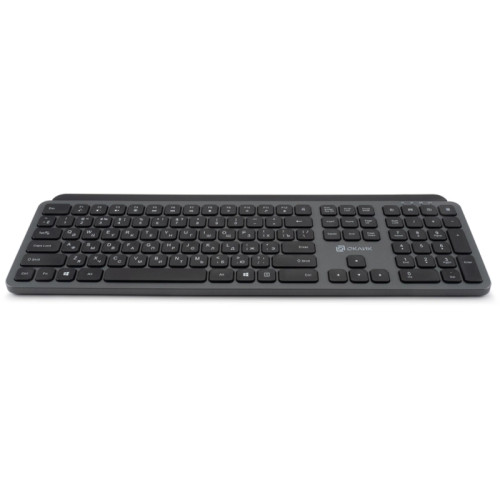 Клавиатура Oklick K859W серый/черный USB беспроводная slim Multimedia (2002136)