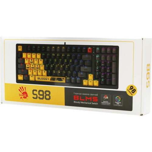 Клавиатура A4Tech Bloody S98 механическая желтый/серый USB for gamer LED (SPORTS LIME)
