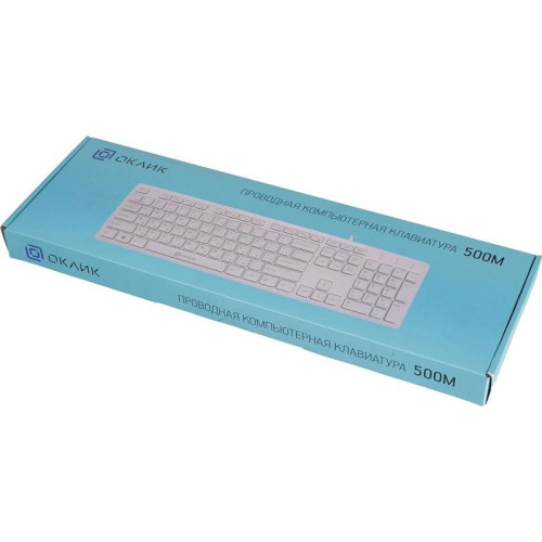 Клавиатура Oklick 500M белый USB slim Multimedia