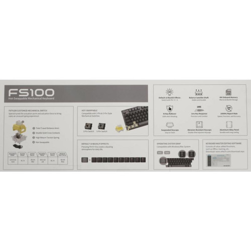 Клавиатура A4Tech Fstyler FS100 Neon механическая черный USB for gamer LED (FS100)