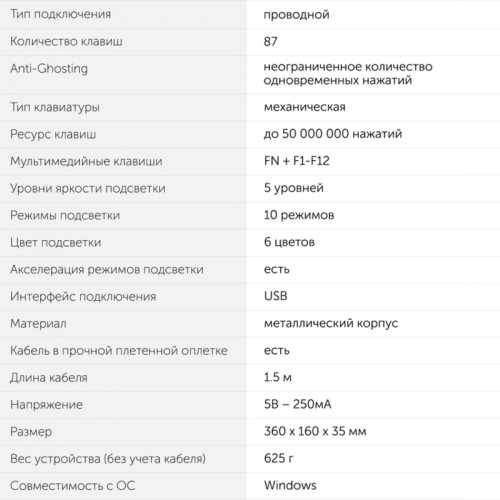 Клавиатура Oklick 969G SHOTGUN механическая черный USB Multimedia for gamer LED