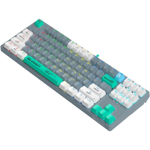 Клавиатура A4Tech Bloody S87 Energy механическая серый/зеленый USB for gamer LED (S87 USB ENERGY ASH)