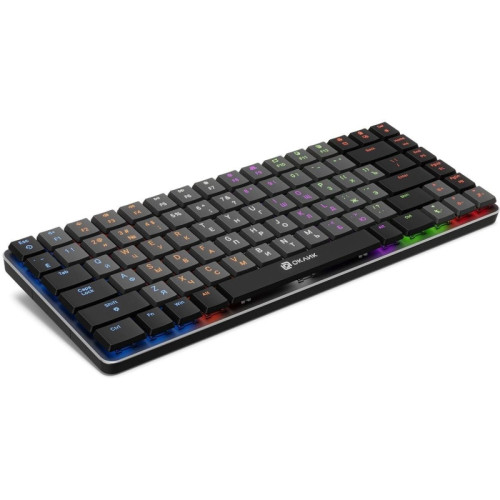 Клавиатура Oklick K615X механическая серый/серебристый USB slim Multimedia for gamer LED (1934413)