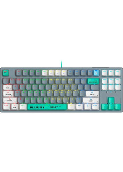 Клавиатура A4Tech Bloody S87 Energy механическая серый/зеленый USB for gamer LED (S87 USB ENERGY ASH)