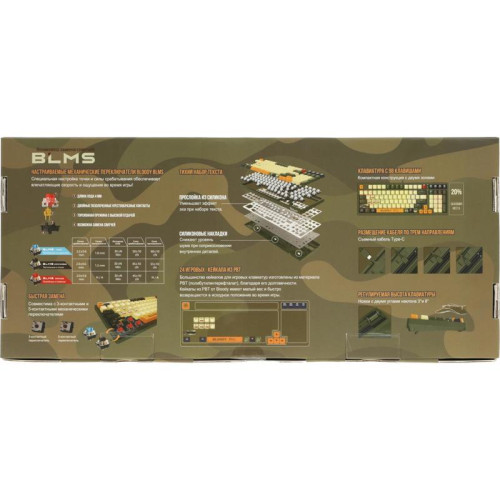 Клавиатура A4Tech Bloody S98 Aviator механическая зеленый USB for gamer LED (S98 AVIATOR)