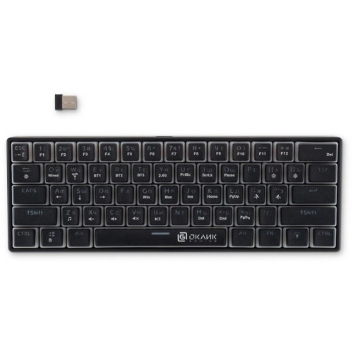 Клавиатура Oklick K763W механическая черный USB беспроводная BT/Radio Multimedia for gamer LED (1920548)