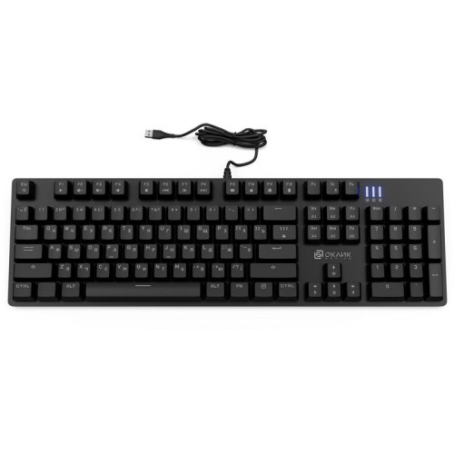 Клавиатура Oklick 990 G2 механическая черный USB Multimedia for gamer LED (1875240)