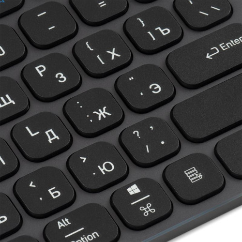 Клавиатура Oklick K867W серый/черный USB беспроводная BT/Radio slim Multimedia (2002130)