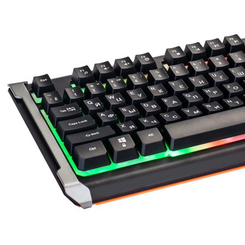 Клавиатура Oklick 710G BLACK DEATH черный/оранжевый USB Multimedia for gamer LED (476393)
