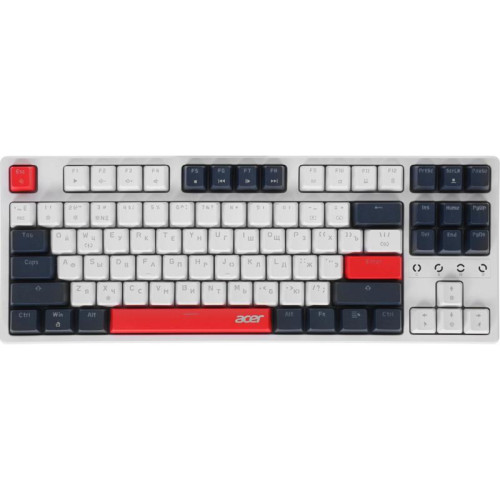 Клавиатура Acer OKW305 механическая белый USB Multimedia for gamer LED (ZL.KBDCC.01W)