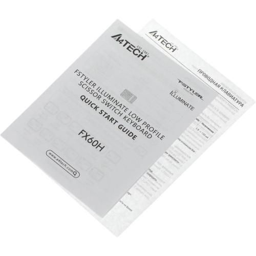 Клавиатура A4Tech Fstyler FX60H серый USB slim LED (FX60H GREY/WHITE)