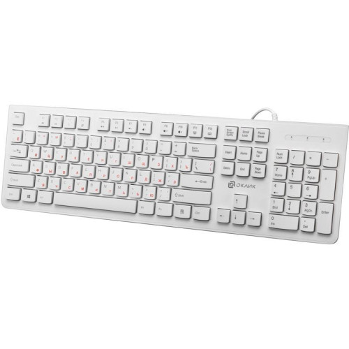Клавиатура Oklick 505M белый USB slim
