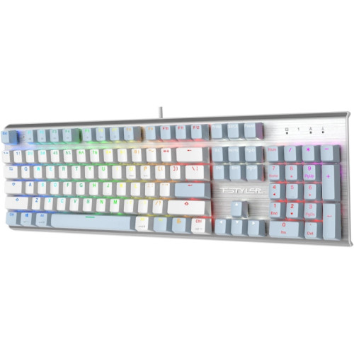 Клавиатура A4Tech Fstyler FS100 Neon механическая синий/белый USB for gamer LED (FS100) Клавиатура A4Tech Fstyler FS100 Neon механическая синий/белый USB for gamer LED (FS100)