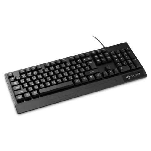 Клавиатура Oklick 115M черный USB (подставка для запястий) (1678098)
