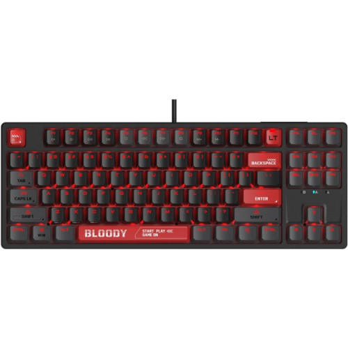 Клавиатура A4Tech Bloody AT87 Renegade механическая черный/зеленый USB for gamer LED (AT87)