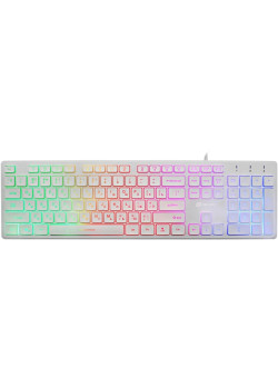 Клавиатура Oklick 550ML белый USB slim Multimedia LED