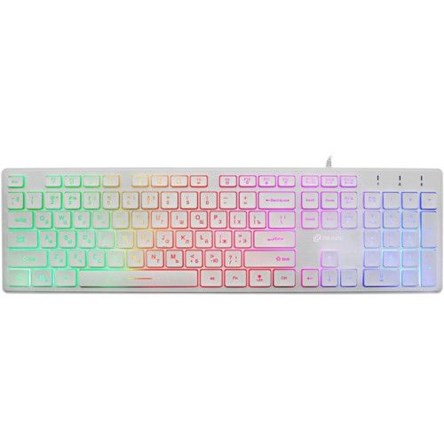 Клавиатура Oklick 550ML белый USB slim Multimedia LED
