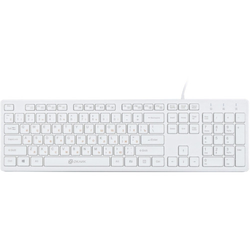 Клавиатура Oklick 500M белый USB slim Multimedia