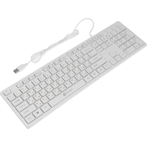 Клавиатура Oklick 500M белый USB slim Multimedia