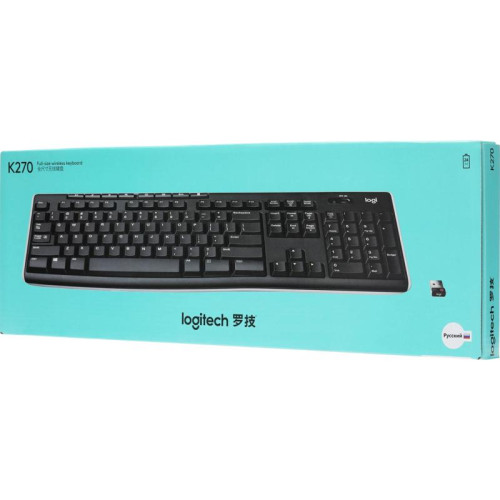 Беспроводная Клавиатура LOGITECH K270 RUS BLACK/ WHITE 920-003058